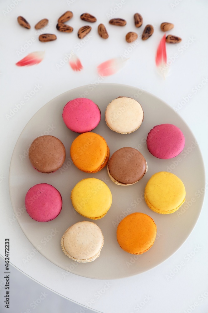 Assorted French macarons confectionery Assorted French macarons confectionery