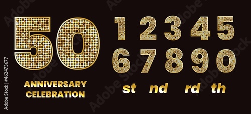 Glitter anniversary numbers