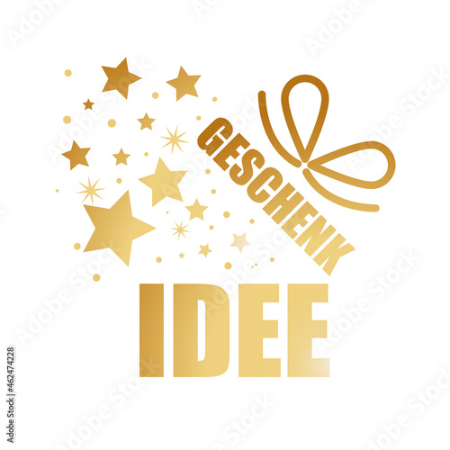 Geschenktipp - Grafik mit deutschem Text - gold und weiß