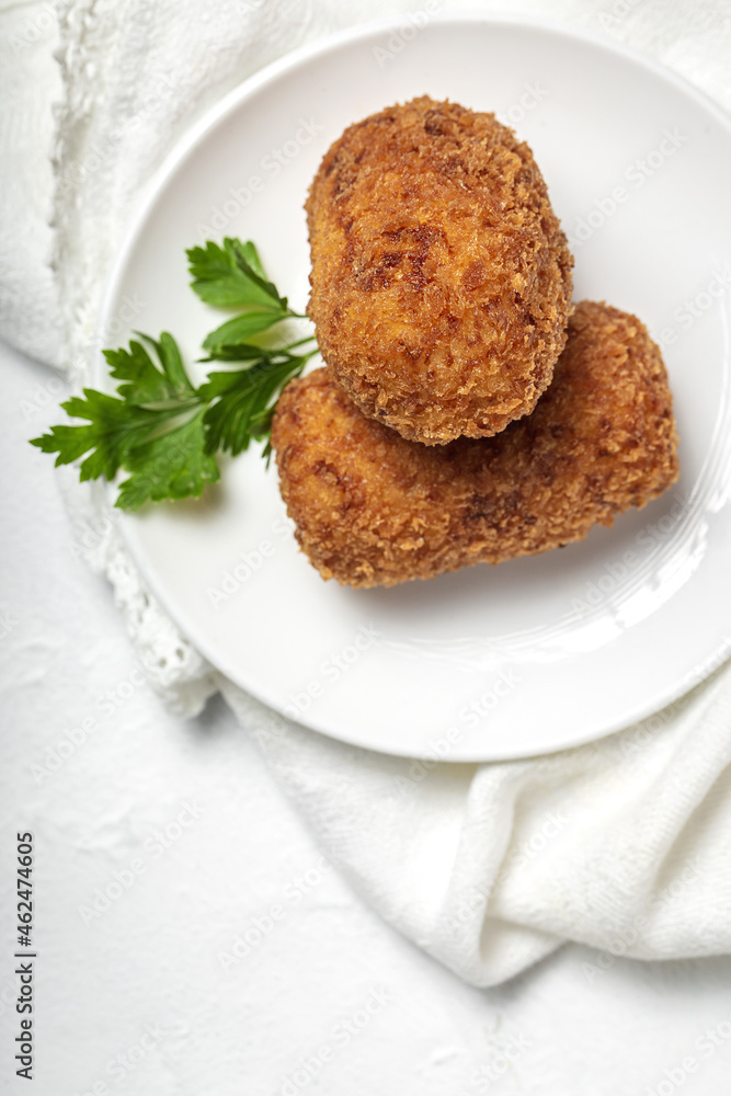 Homemade ham croquettes