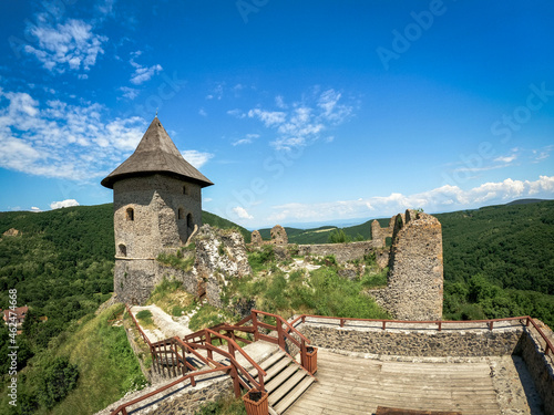 A view of Somoska Castle in the village of Siatorska Bukovinka in Slovakia photo