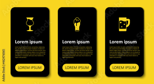 Set Glass of beer, and . Business infographic template. Vector