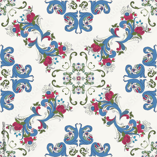 Rosemaling vector pattern 20