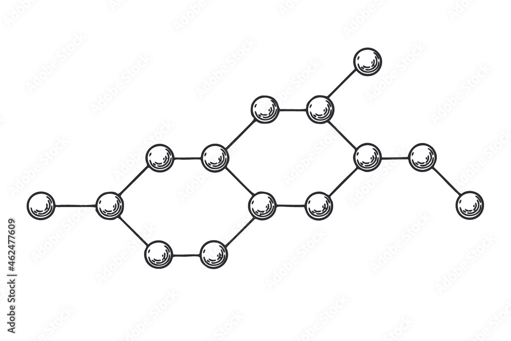 Sketch chemical bond icon on white background. Vector Sketch chemical bond icon on white background. Vector