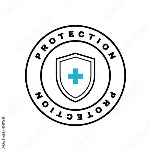 Immunity protection logo. Shield with medical cross. Healthy protected. Design concept for medical, health and insurance. Vector illustration