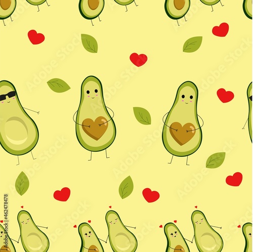 avocado cute pattern  photo