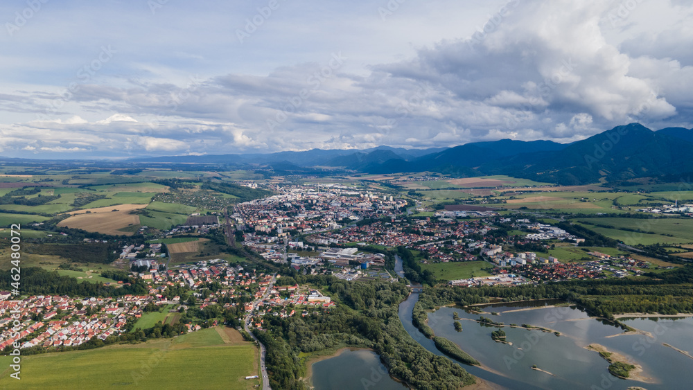 Obraz premium Aerial view of the town of Liptovsky Mikulas in Slovakia