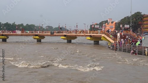 ganga river floating in haridwar photo