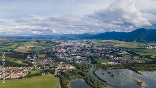 Aerial view of the town of Liptovsky Mikulas in Slovakia photo