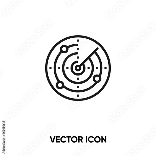 Radar vector icon. Modern, simple flat vector illustration for website or mobile app.Radar display symbol, logo illustration. Pixel perfect vector graphics	