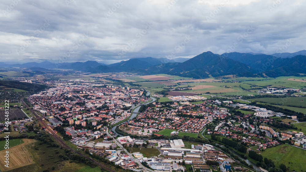 Aerial view of the town of Liptovsky Mikulas in Slovakia Aerial view of the town of Liptovsky Mikulas in Slovakia