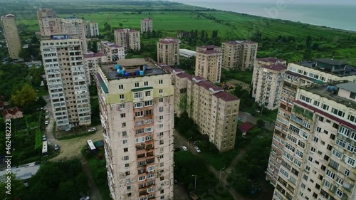 Aerial View of Gagra town in Abkhazia