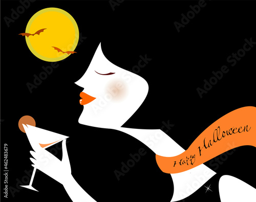 Profilo bianco con foulard Happy Halloween