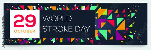 Creative design for (World Stroke Day), 29 October, Vector illustration.