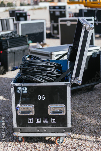 Stage set-up of a music festival photo