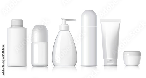 Realistic Cosmetic bottle can sprayer container on a white background.