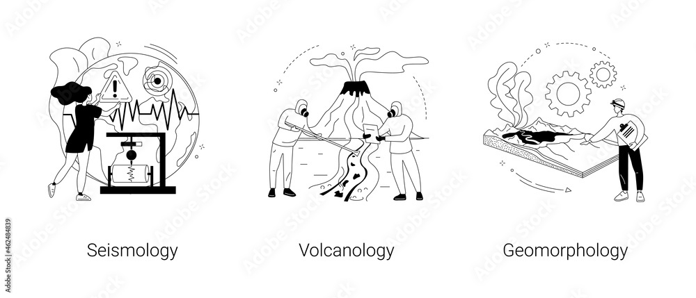 Earth science abstract concept vector illustrations.