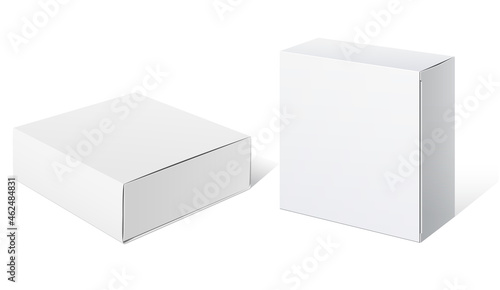 Realistic White Package Box. For Software, electronic device