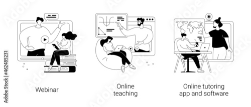 E-learning abstract concept vector illustrations.