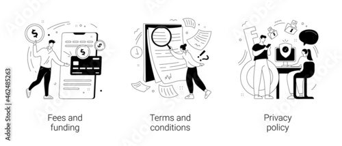 Website information page abstract concept vector illustrations.
