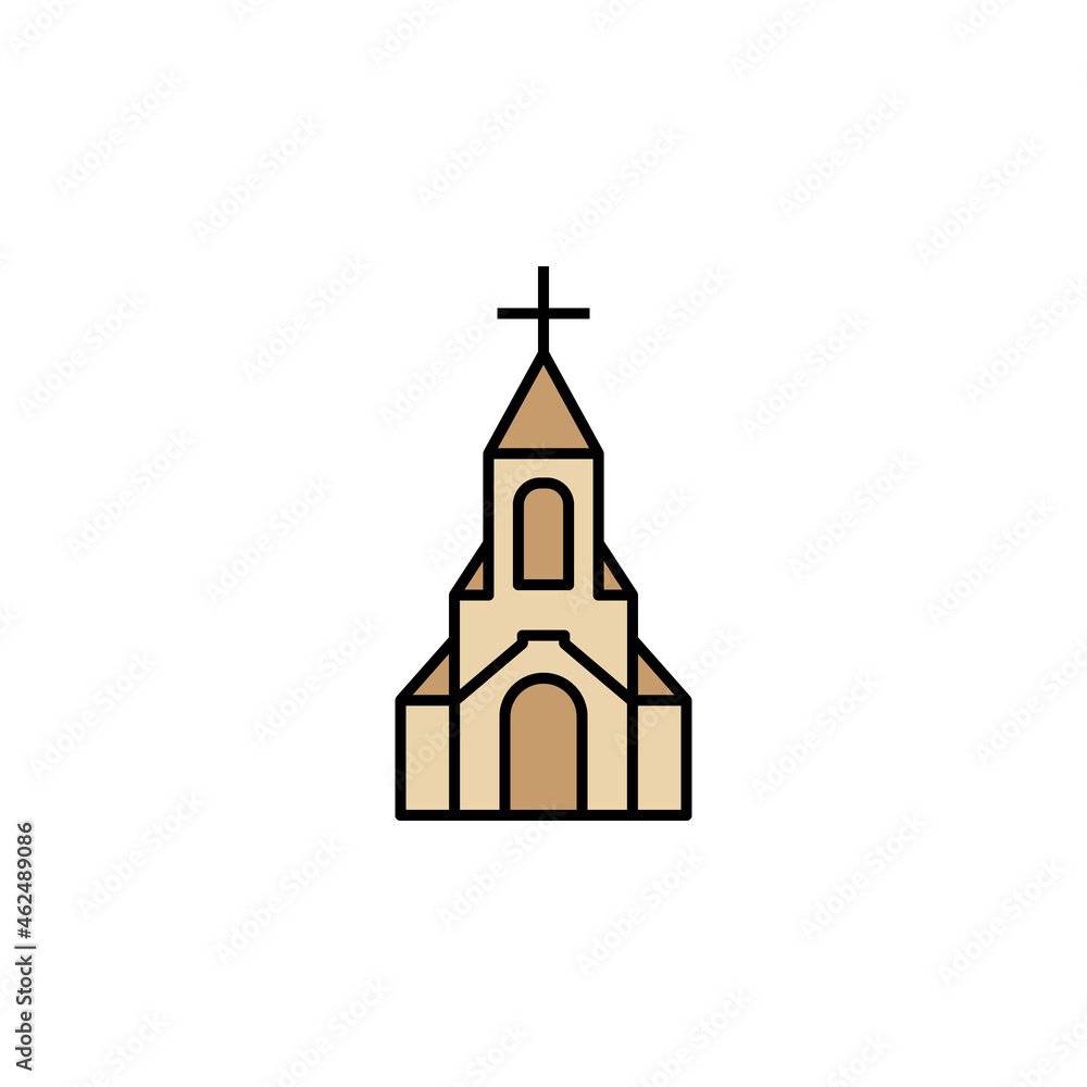 church line illustration colored icon. Signs and symbols can be used for web, logo, mobile app, UI, UX