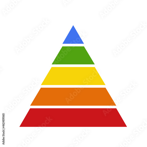 Colored triangular pyramid infographic presentation. Vector object, isolated on white background.
