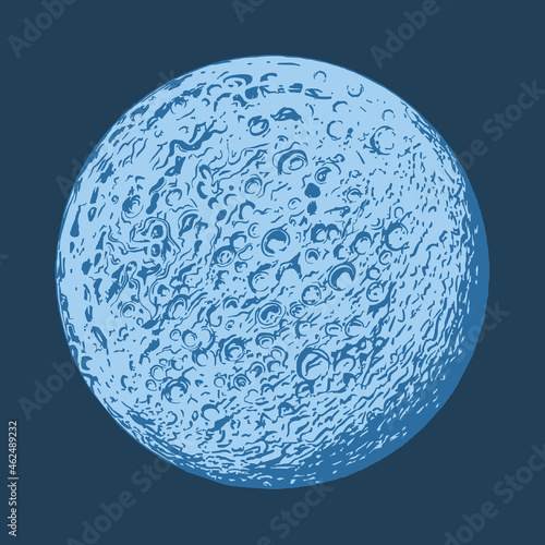 Full moon on a blue background