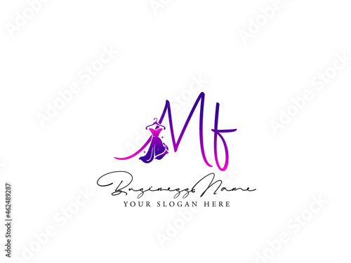 Letter MF Logo, Fashion mf m  Monogram Initial Based Vector Icon For Clothing, Apparel Fashion Shop photo