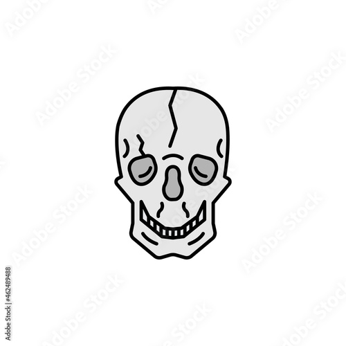 skull line illustration colored icon. Signs and symbols can be used for web, logo, mobile app, UI, UX