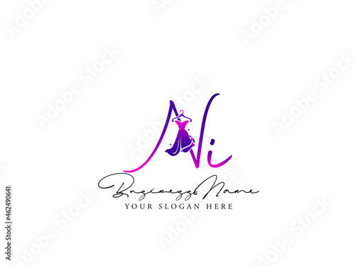 Letter NI Logo, Fashion ni n i Monogram Initial Based Vector Icon For Clothing, Apparel Fashion Shop