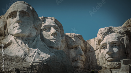 Mt Rushmore, South Dakota, USA. Stone statue of the presidents. © Marco