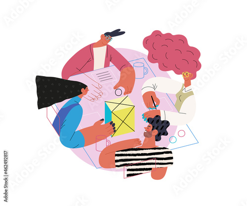 Startup illustration. Concept of building new business