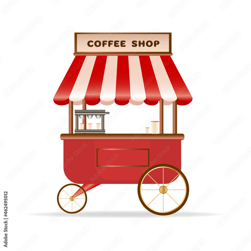Coffee shop on street vector illustration