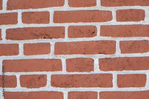 Old brickwork, grunge weathered brick wall surface. Texture background