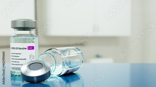 3D render bottles of Sars-2 vaccine