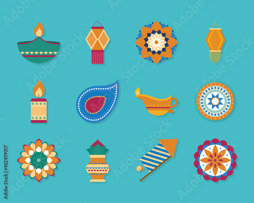diwali icon set