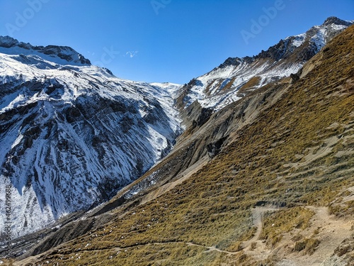 special mountain landscape near sertig and monstein at the ducan glacier.
Autumn in the mountains, davos. Switzerland photo