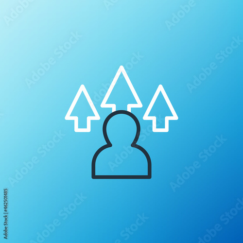 Line Web design and front end development icon isolated on blue background. Colorful outline concept. Vector