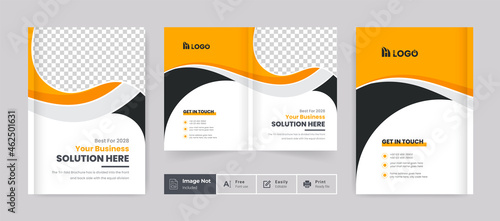 business brochure design cover template yellow color creative modern bi fold brochure corporate presentation abstract theme use for multipurpose editable text and fully vector cc file for update 