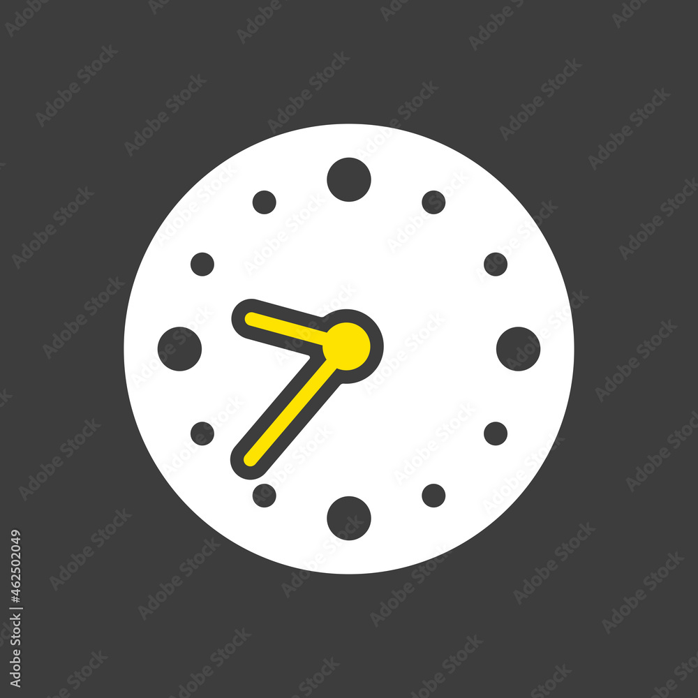 Clock vector icon isolated on the white Clock vector icon isolated on the white