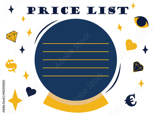 magic ball price list price tag fortune tellers sheet records esotericism magic record fortune teller tarot