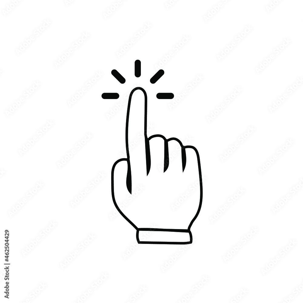 Hand click icon. Finger tapping. Vector illustration. Hand click icon. Finger tapping. Vector illustration.