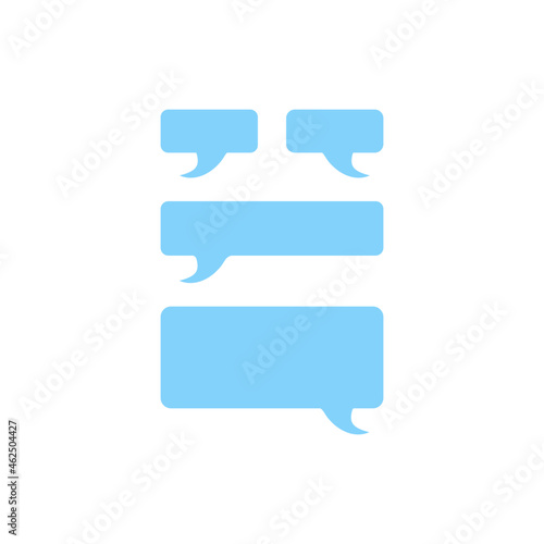 Message bubbles chat vector. Vector template of message bubbles chat boxes icons.