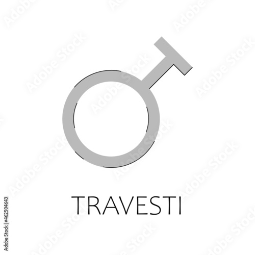 Travesti vector symbol. Icon of sexual orientation and gender identity.