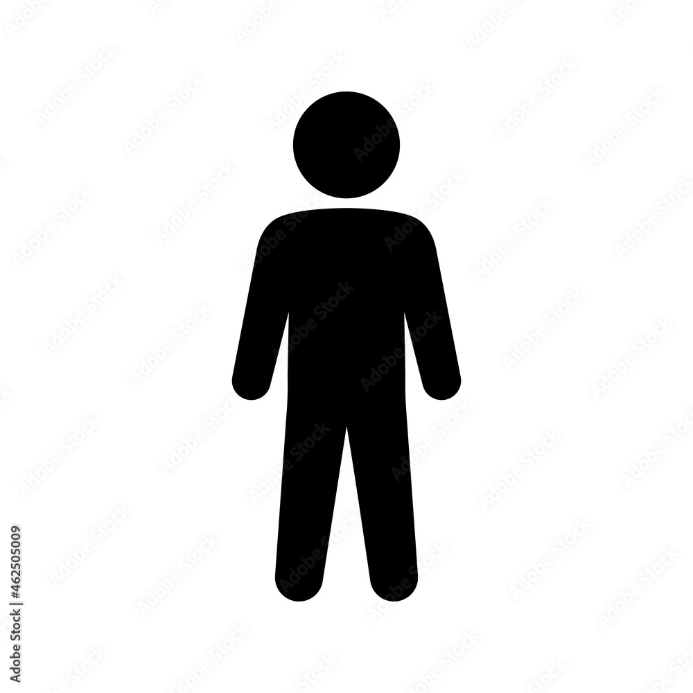 Simple man or person silhouette solid black line icon. Trendy flat isolated symbol sign can be used for: illustration, outline, logo, mobile, app, emblem, design, web, dev, ui, ux, gui. Vector EPS 10 Simple man or person silhouette solid black line icon. Trendy flat isolated symbol sign can be used for: illustration, outline, logo, mobile, app, emblem, design, web, dev, ui, ux, gui. Vector EPS 10