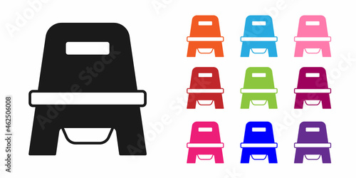 Black Baby potty icon isolated on white background. Chamber pot. Set icons colorful. Vector