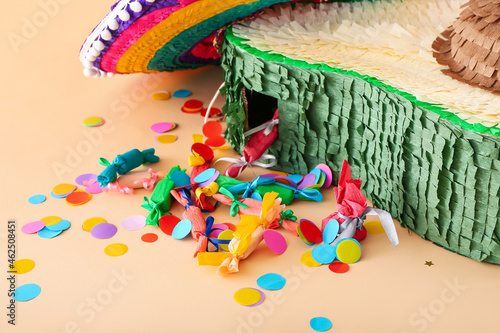 Mexican pinata in shape of ...