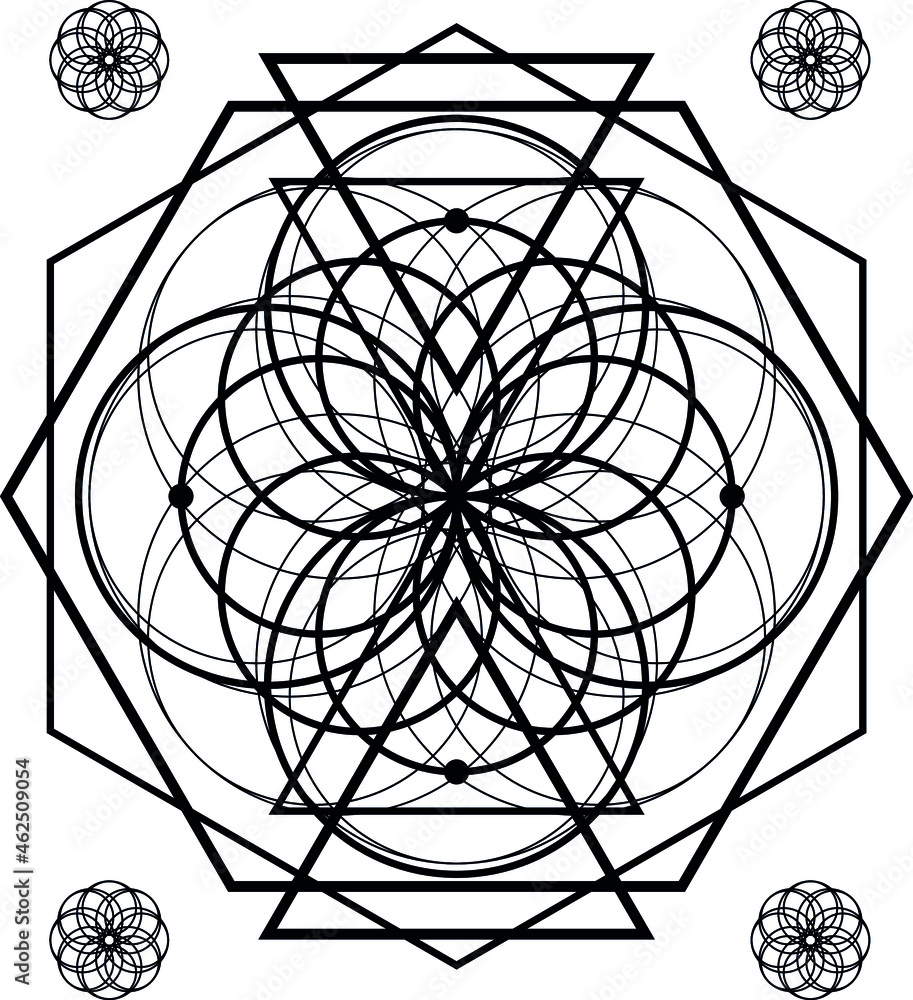 Symmetrical sign of geometric shapes abstract Symmetrical sign of geometric shapes abstract