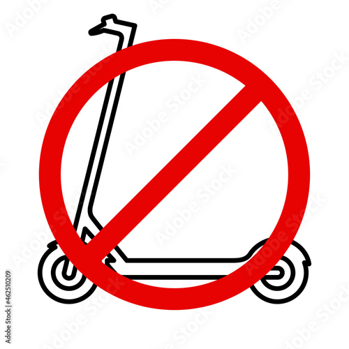 E-scooter line icon. Motorized or electric scooter. Vector Illustration