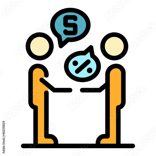 Procurement manager icon. Outline procurement manager vector icon color flat isolated